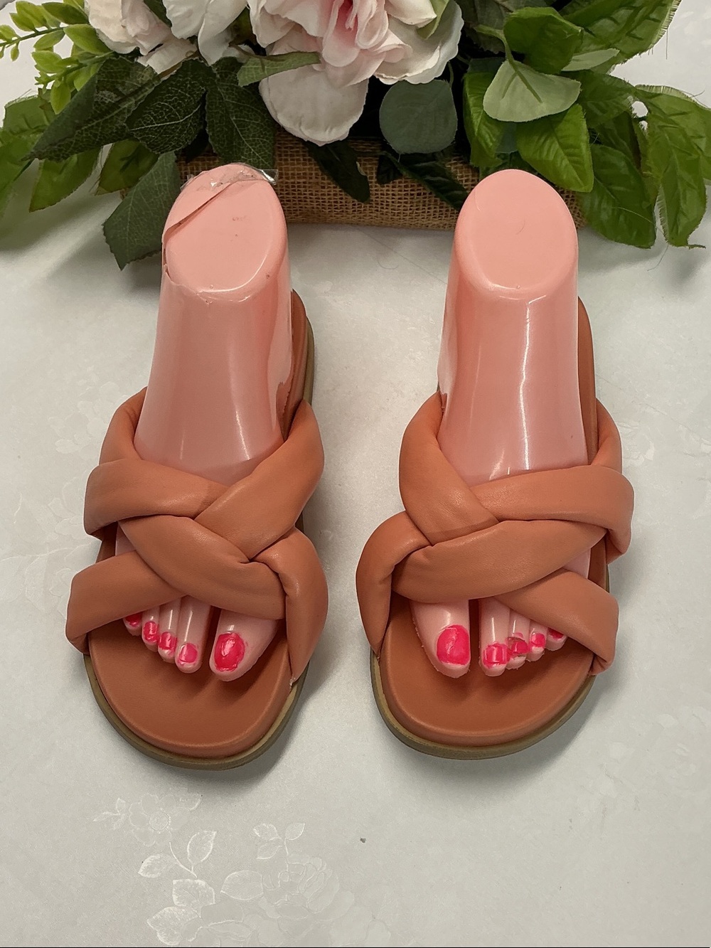 Women’s Braided Slide Sandals - Tan
